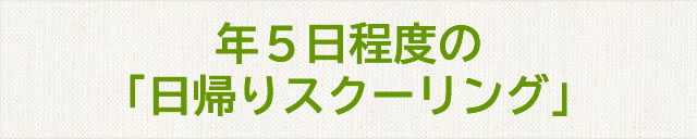 年５回程度の「日帰りスクーリング」